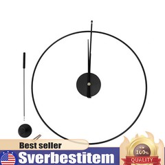 23.6” Minimalist Wall Clock Round Home Clock Silent Large Modern Wall Art Decor