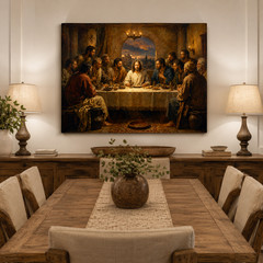 The Last Supper Canvas Wall Art Jesus Christ Disciples Apostles Painting Print