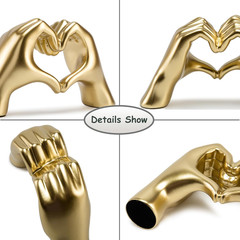 Medium Heart Hands Statues Hand Love Sculpture Cute Decorative Home Decor Orname