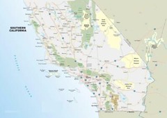 SOUTHERN CALIFORNIA ROAD MAP POSTER PICTURE PHOTO BANNER los angeles pacific