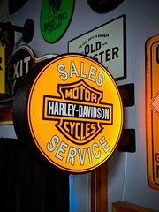 Harley-Davidson Sales Service Round LED Light Box RGB Option