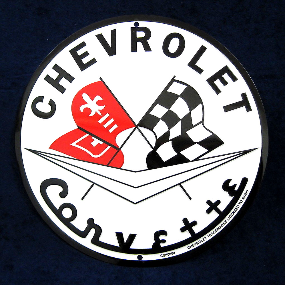 CORVETTE Chevrolet Embossed Tin Metal Sign -Garage Shop Bar Man Cave Rec Game Rm