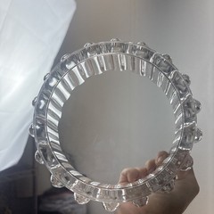 ORREFORS Vintage Signed Crystal Princess Crown Bowl Sweden 6.5″ Wide