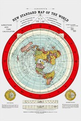 Flat Earth Map – Gleason’s New Standard Map Of The World – Medium 18 x 24″ 1892