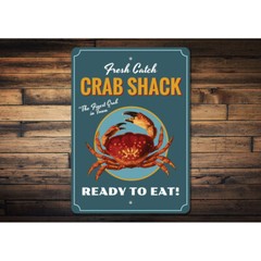 Crab Decor, Crab Sign, Crab Lover Aluminum Metal Decor Sign