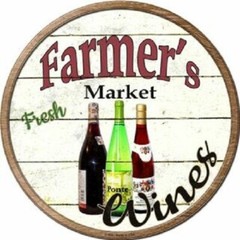 Farmers Market Wines 12″ Lightweight Metal Circle Sign