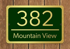 Customized Home Address Plaque Gold Text Metal 12″ x 8″ House Number Sign