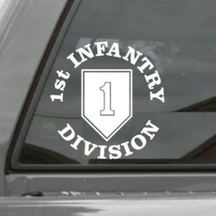 1ST INFANTRY DIVISION TEXT Vinyl Window Decal Sticker U.S. ARMY Big Red One