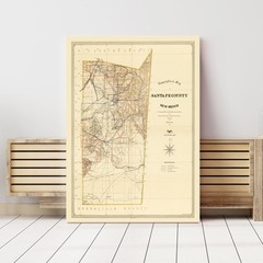 Old Map of Santa Fe County, NM 1888 – Vintage New Mexico Art