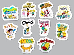 Classic Cartoons Vinyl Sticker Pack (Qty 10) SET 3 nickelodeon 90s retro vintage