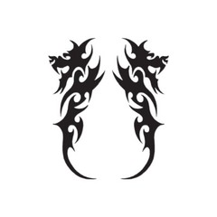 Pair of Dragon Tribal – Vinyl Decal Sticker – Multiple Color & Sizes – ebn223