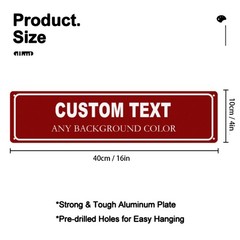 16″ x 4″ Custom Aluminum Metal Sign Personalized Your Own Text Message Sign