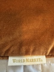 World Market Velvet Throw Pillow Cover 22×22 Rust – Burnt Orange
