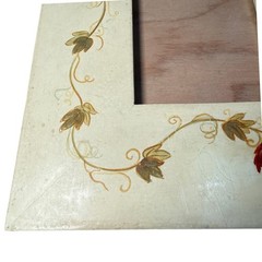 Hand Painted Rooster Vine Wooden Picture Frame Rustic Farmhouse 10in