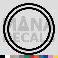 Circle Outline Vinyl Die Cut Decal Sticker – Round Shape Ring Hoop Loop Double