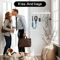 Key Holder for Wall – ‘Love You Bye’ Key Hooks,Key Holder Wall Mount Self Adh…