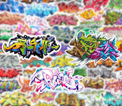 25/50 Graffiti Art Sticker Pack – Waterproof Vinyl – Hip-Hop B-Boy Rap 80’s