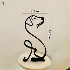 Metal Cat Dog Statue Modern Abstract Art Sculpture Ornaments Home Office Decor