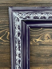 8 x 10In stock – wood picture frame with compo ornate trims Distressed PURPLE