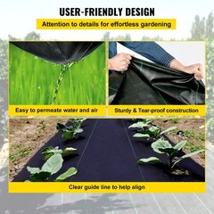 3x50FT 5OZ Heavy Duty Weed Barrier Landscape Fabric Woven Ground Cover Driveway