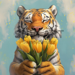 Digital Image Picture Wall Art Lovely Tiger for living room and bed room A-7