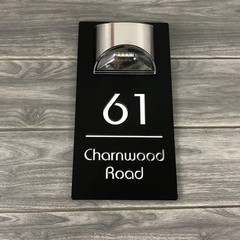 Personalized House Sign Solar LED Light Address Sign Street Name Door Plates