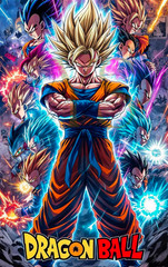 Dragon ball Z Super Saiyan 2 poster print 8.5”x14” home decor glossy paper #1