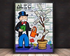Alec Monopoly Money Tree Art Print | Mounted Canvas | Framed Canvas | Acrylic