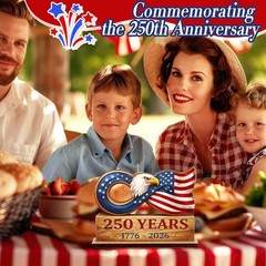 8 Inch 250 Years Anniversary Table Decorations 250th Years Wooden Sign American