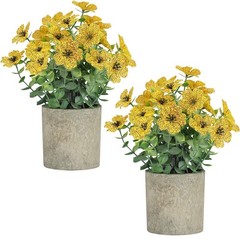 2 Pack Small Fake Plants Potted Artificial Plants Artificial Flowers Potted F…