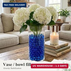 FUTUREPLUSX Glass Marbles, 1LB Blue Marbles Bulk, Vase Filler Decorative Glass G