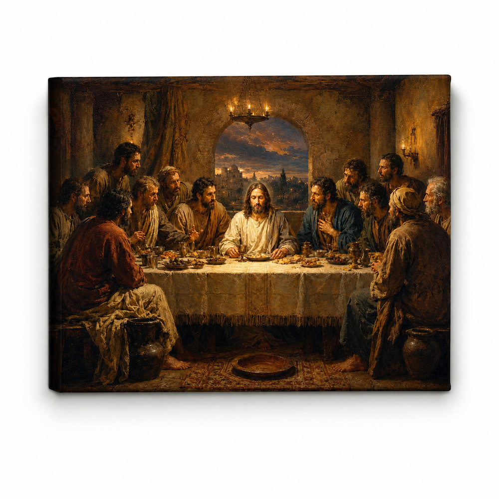 The Last Supper Canvas Wall Art Jesus Christ Disciples Apostles Painting Print
