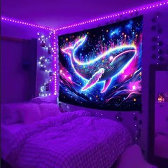 UV Reactive Blacklight Tapestry Glow In The Dark Neon Wall Hanging 78″x59″