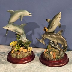 Shark Resin Figurine Statue Ocean Beach Nautical Decor Sculpture 9″ Tall