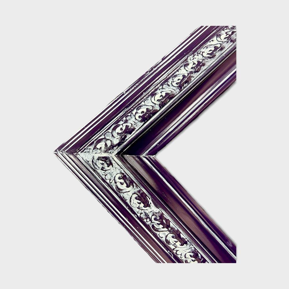 8 x 10In stock – wood picture frame with compo ornate trims Distressed PURPLE
