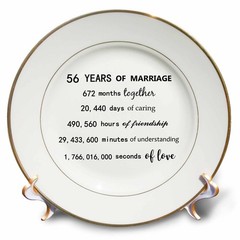 3dRose 56 Years of Marriage 56th Wedding Anniversary in months days hours,8-Inch