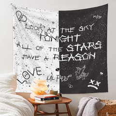 Rapper Wall Tapestry Lil Peep Tapestries Juice Wrld Black and White Star Tapestr