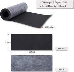Mass Loaded Vinyl Sound Proof Barrier, 1 Lb/Sqft, 1 X 8 Feet MLV Insulation Shee