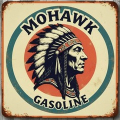 Mohawk Gasoline 12 x 12 Square Vintage Novelty Metal Sign Made In USA