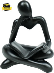 Thinker Statue Reading Women Figurine Abstract Art Sculpture Home Decor Modern B