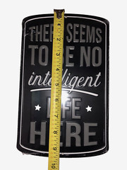 There Seems To Be No Intelligent Life Here Metal Embossed Sign Open Road Brand