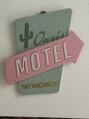 Target Oasis Motel No Vacancy Sign 12 Inch Green & Pink Brand New