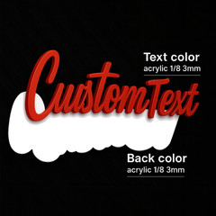 Custom Lazer Cut Car Acrylic Emblem Badge MULTI COLOR Customized Text Names
