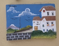 Four (4) Small Hand-Painted Wall Hangings