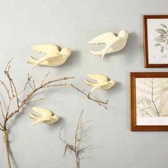 Ceramic Swallows Wall Mounted Simulation Bird Flying Ornament Wall Hanging Decor