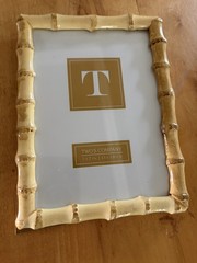Two’s Company Set of 2 Real Bamboo Photo Frames 4×6 and 5×7 Inches New