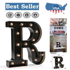 Battery Operated Black Alphabet Marquee Sign R – Perfect Gift for All Occasions