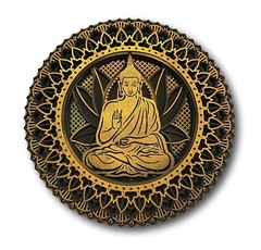 Unique Gold Buddha Wall Art Intricate Wooden Sacred Geometry Decor Handmade Thai