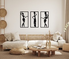 3 Pieces African Women Metal Wall Art, Black Women Wall Decor, Wall Sculpture
