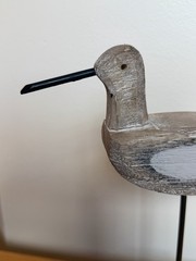 Coastal Shore Bird Wood Sculpture on Stand Rustic Beach Decor Heron Sandpiper